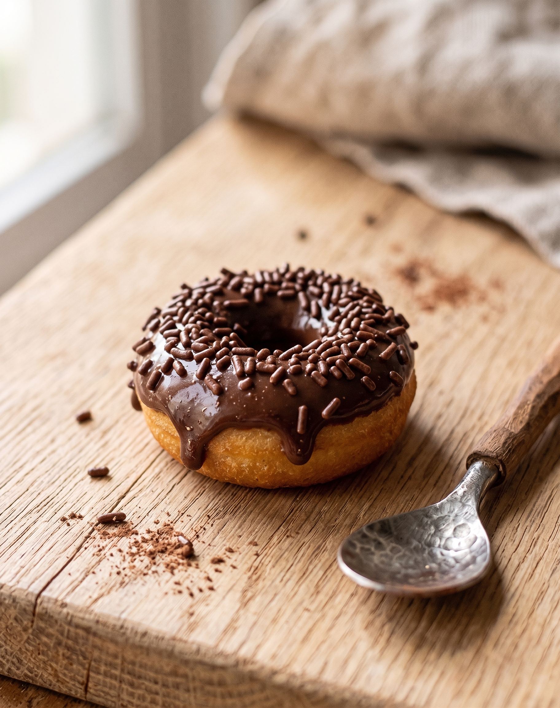 Mini donuts artesanais com cobertura de brigadeiro